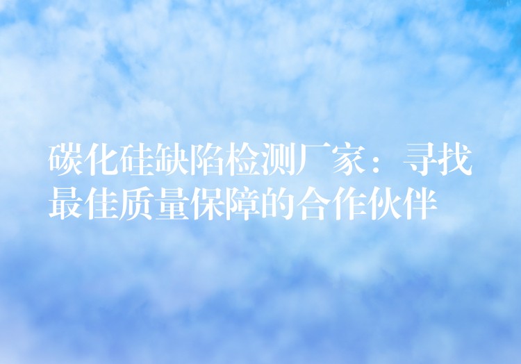 碳化硅缺陷检测厂家:寻找最佳质量保障的合作伙伴