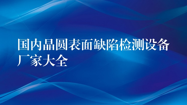 国内晶圆表面缺陷检测设备厂家大全