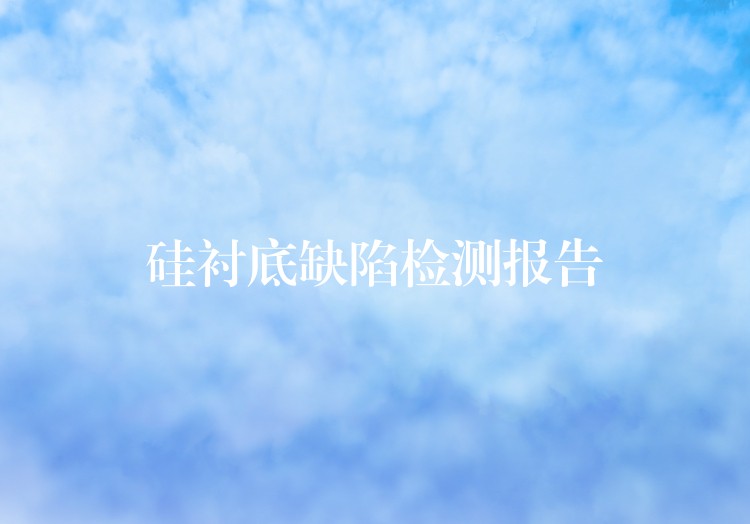 硅衬底缺陷检测报告