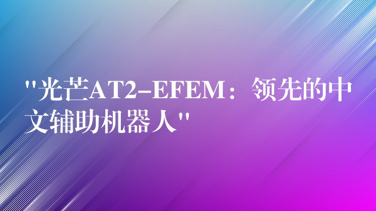 “光芒AT2-EFEM:领先的中文辅助机器人”
