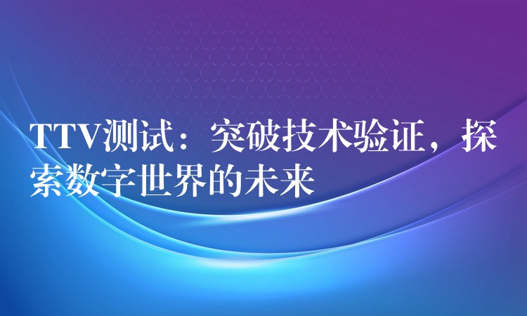 TTV测试:突破技术验证,探索数字世界的未来