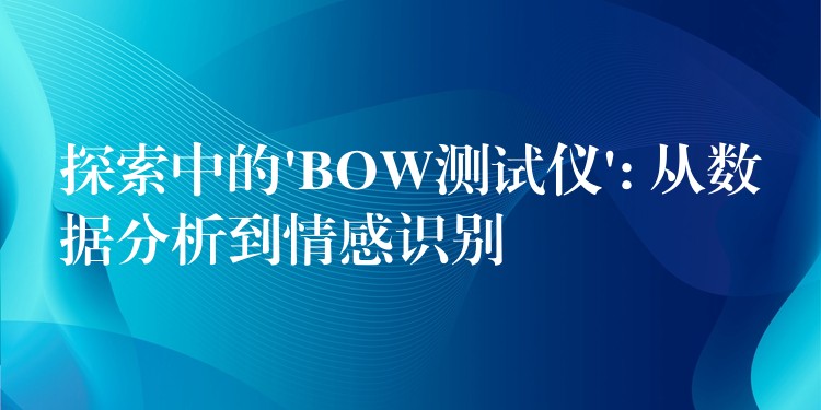 探索中的’BOW测试仪’: 从数据分析到情感识别