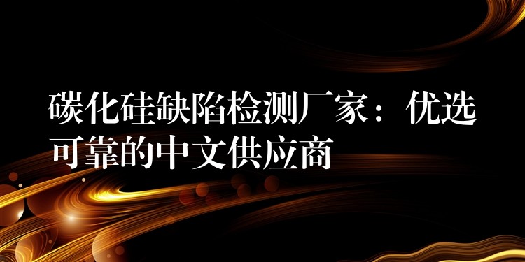 碳化硅缺陷检测厂家：优选可靠的中文供应商