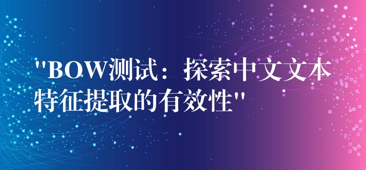 “BOW测试：探索中文文本特征提取的有效性”