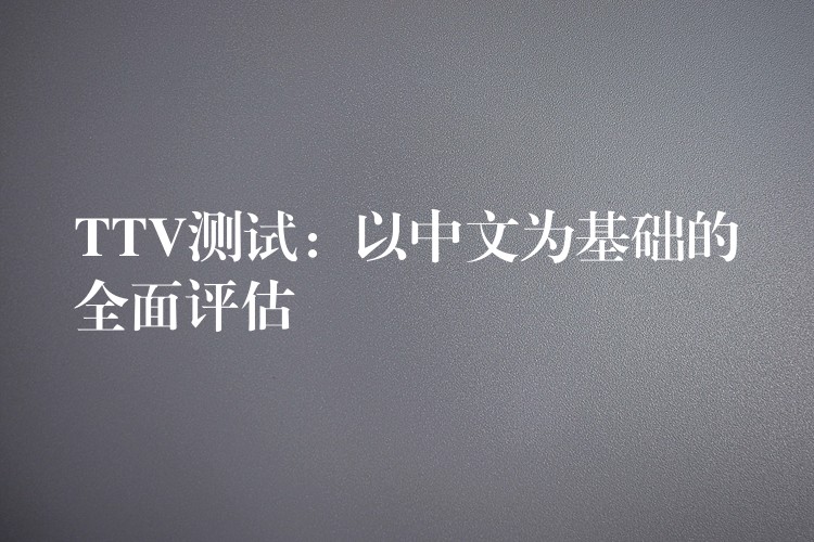 TTV测试:以中文为基础的全面评估