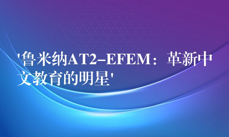 ‘鲁米纳AT2-EFEM：革新中文教育的明星’