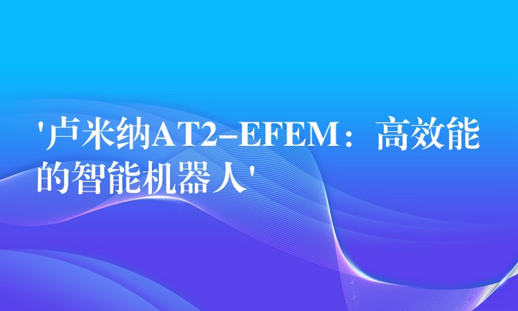 ‘卢米纳AT2-EFEM：高效能的智能机器人’