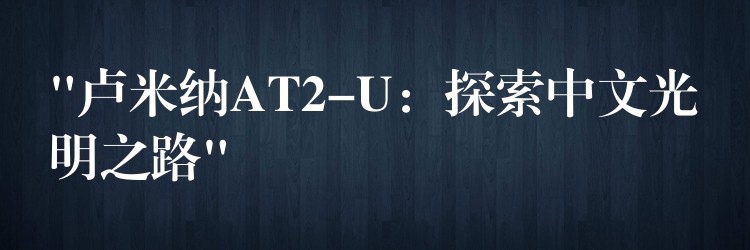 “卢米纳AT2-U：探索中文光明之路”