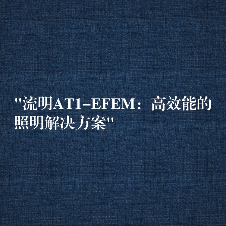“流明AT1-EFEM:高效能的照明解决方案”