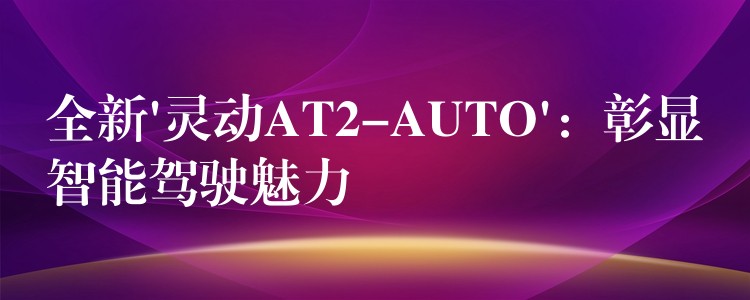 全新’灵动AT2-AUTO’：彰显智能驾驶魅力