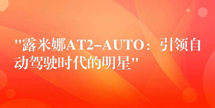 “露米娜AT2-AUTO:引领自动驾驶时代的明星”