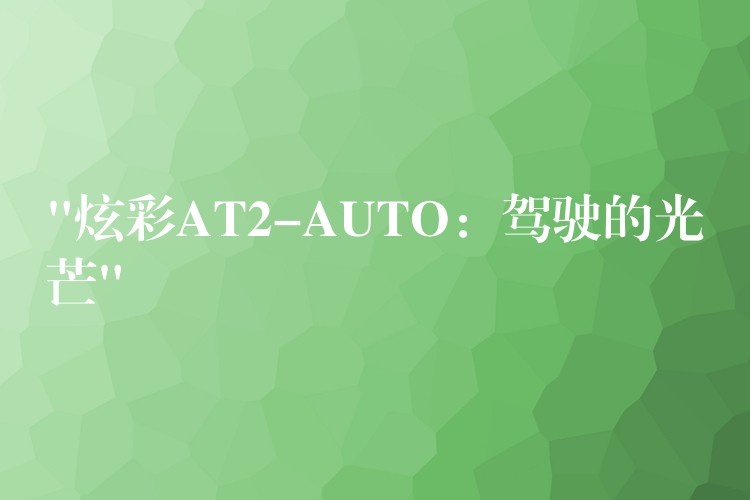 “炫彩AT2-AUTO：驾驶的光芒”