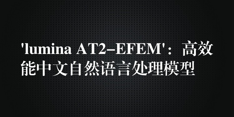 ‘lumina AT2-EFEM’:高效能中文自然语言处理模型