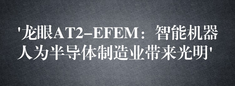 ‘龙眼AT2-EFEM:智能机器人为半导体制造业带来光明’