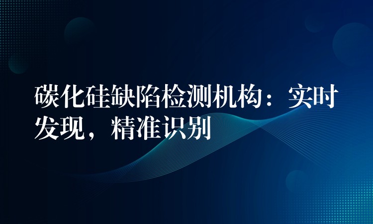 碳化硅缺陷检测机构：实时发现，精准识别