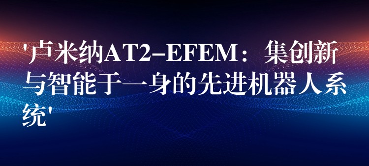 ‘卢米纳AT2-EFEM:集创新与智能于一身的先进机器人系统’