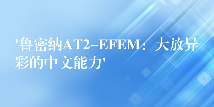 ‘鲁密纳AT2-EFEM:大放异彩的中文能力’