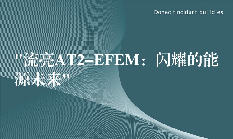 “流亮AT2-EFEM:闪耀的能源未来”