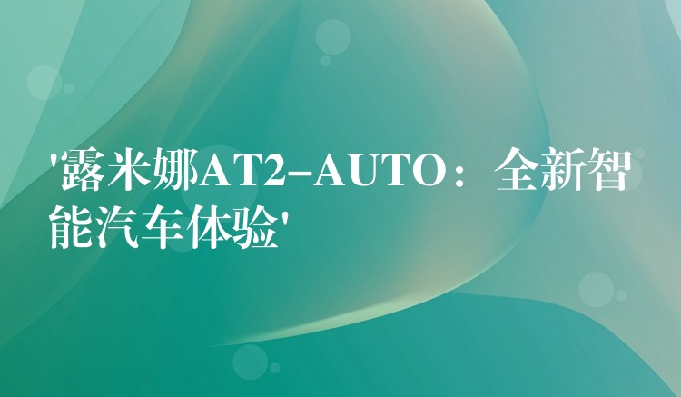 ‘露米娜AT2-AUTO:全新智能汽车体验’
