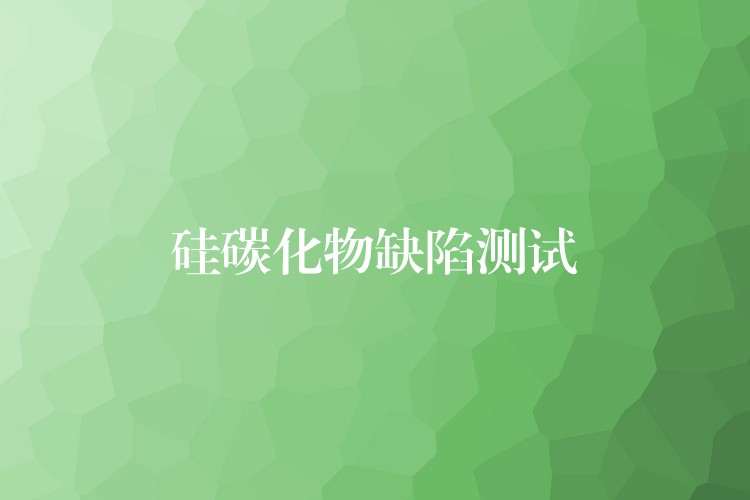 硅碳化物缺陷测试