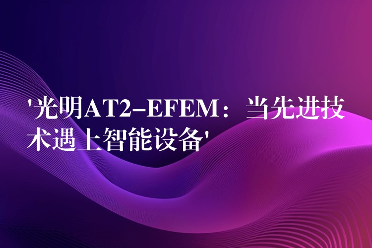 ‘光明AT2-EFEM:当先进技术遇上智能设备’