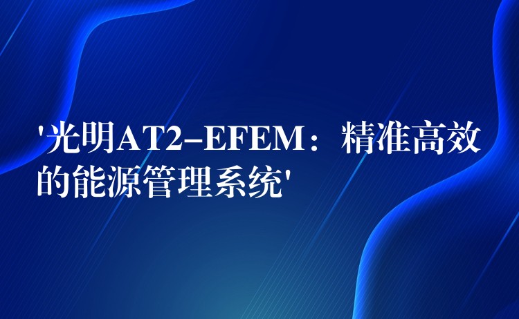 ‘光明AT2-EFEM:精准高效的能源管理系统’