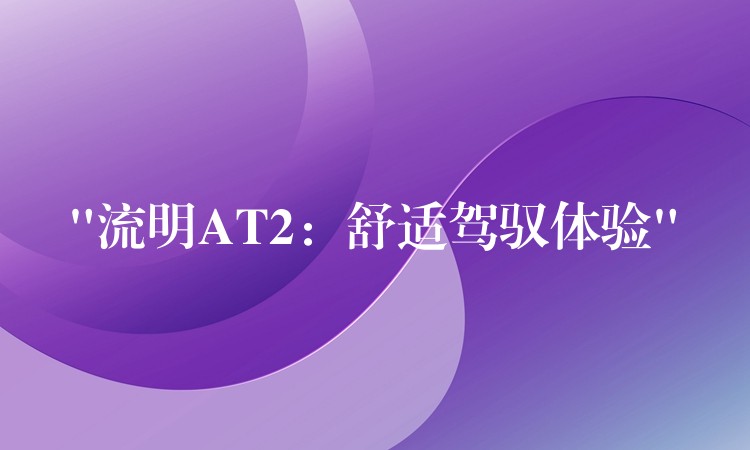 “流明AT2:舒适驾驭体验”