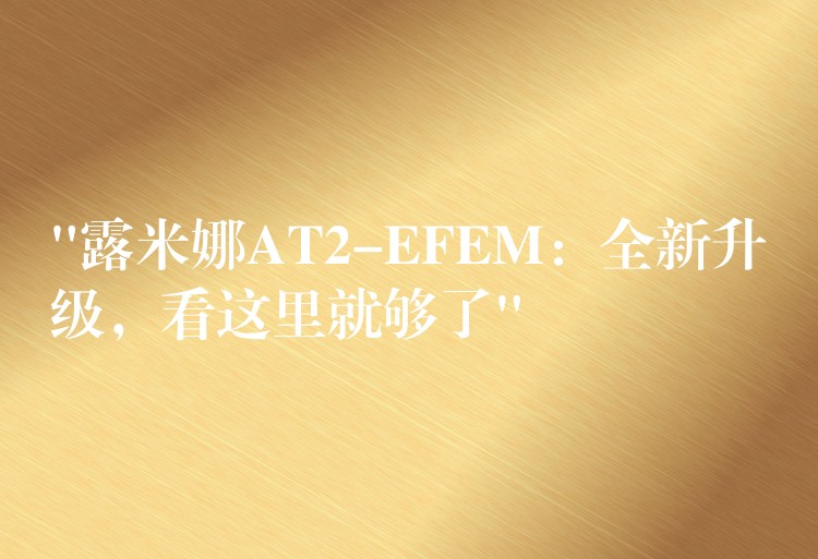 “露米娜AT2-EFEM:全新升级,看这里就够了”