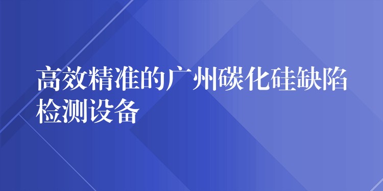 高效精准的广州碳化硅缺陷检测设备
