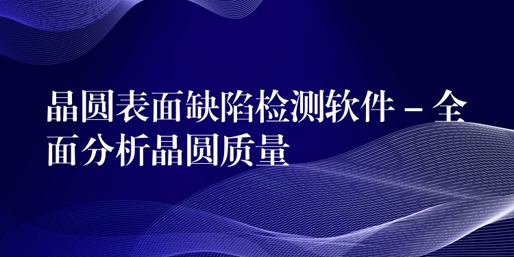 晶圆表面缺陷检测软件 – 全面分析晶圆质量