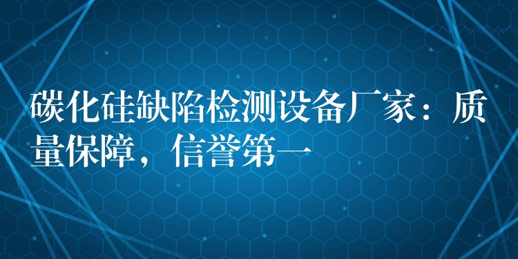 碳化硅缺陷检测设备厂家:质量保障,信誉第一