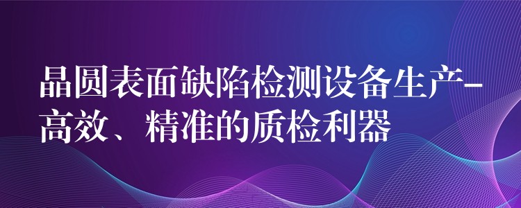 晶圆表面缺陷检测设备生产-高效、精准的质检利器